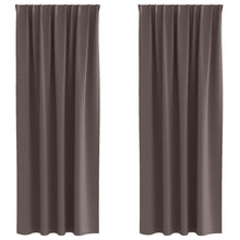 Gordijnen met gordijnen 2 pcs Donkerbruin Polyester