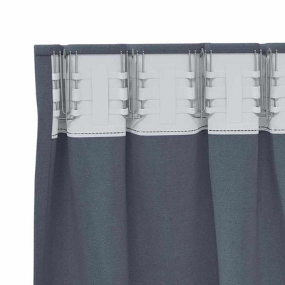 Zwart-Out Gordijnen Met Ringen Polyester Antraciet Kopband tape 140 cm