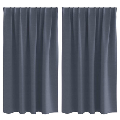 Zwart-Out Gordijnen Met Ringen Polyester Antraciet Kopband tape 140 cm