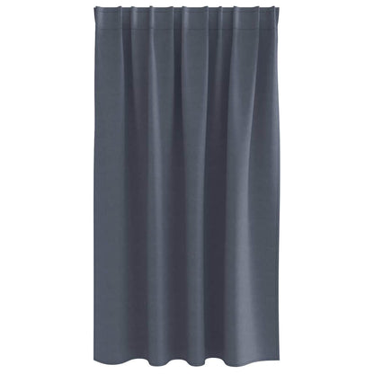 Zwart-Out Gordijnen Met Ringen Polyester Antraciet Kopband tape 140 cm