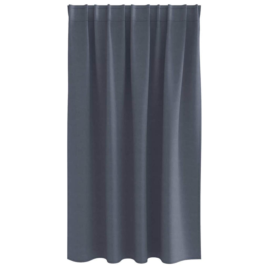 Zwart-Out Gordijnen Met Ringen Polyester Antraciet Kopband tape 140 cm