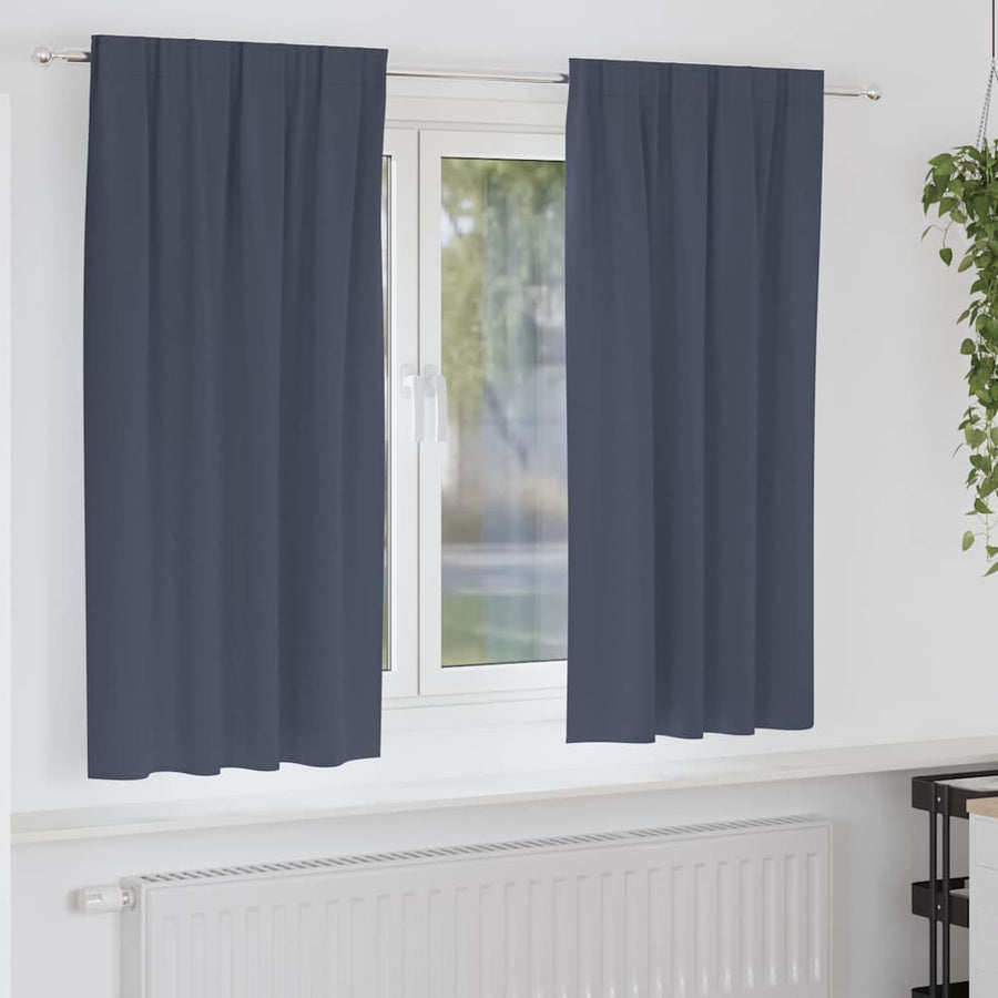 Gordijnen met gordijnen 2 pcs Antraciet Polyester