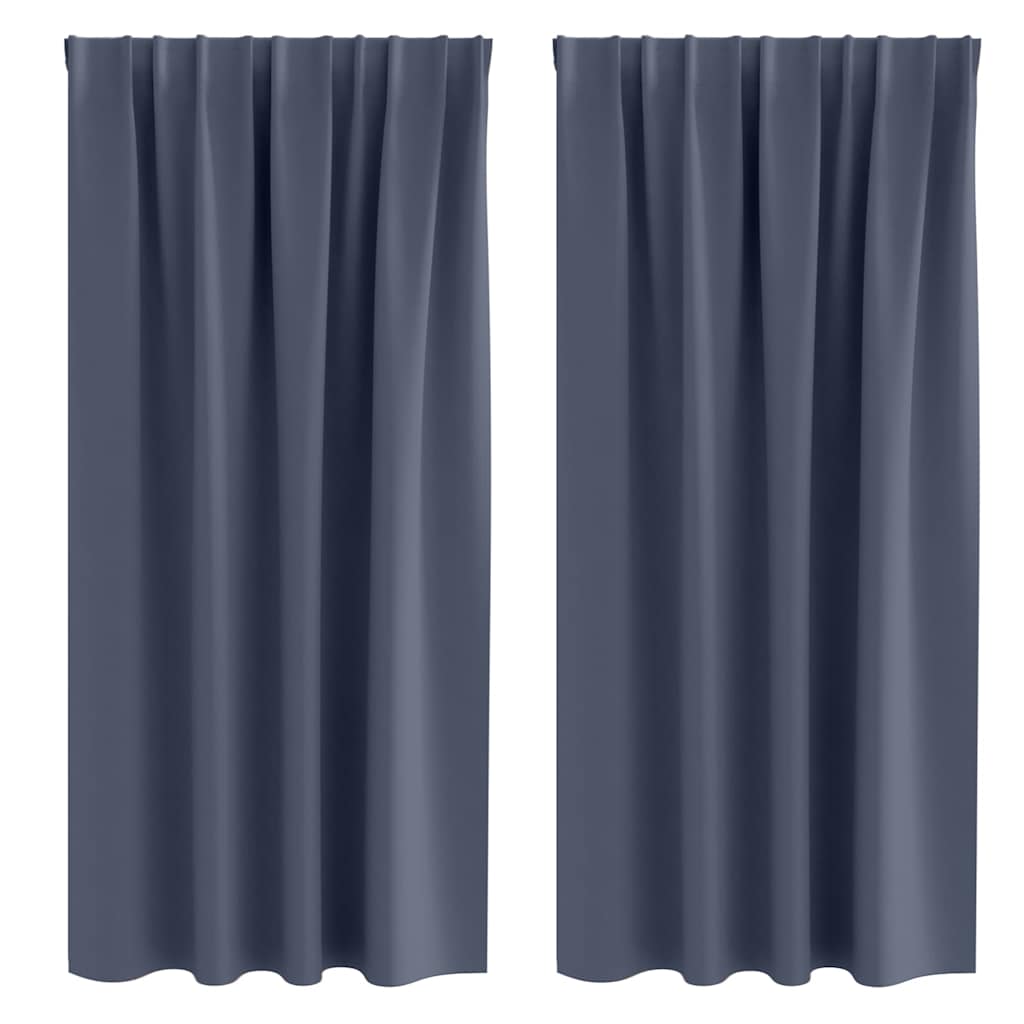 Gordijnen met gordijnen 2 pcs Antraciet Polyester