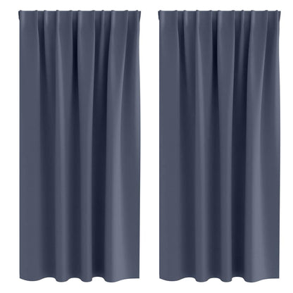 Gordijnen met gordijnen 2 pcs Antraciet Polyester