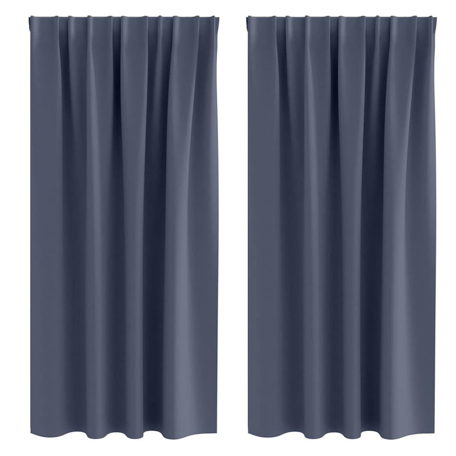 Gordijnen met gordijnen 2 pcs Antraciet Polyester