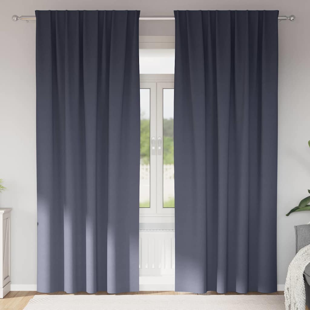 Gordijnen met gordijnen 2 pcs Antraciet Polyester