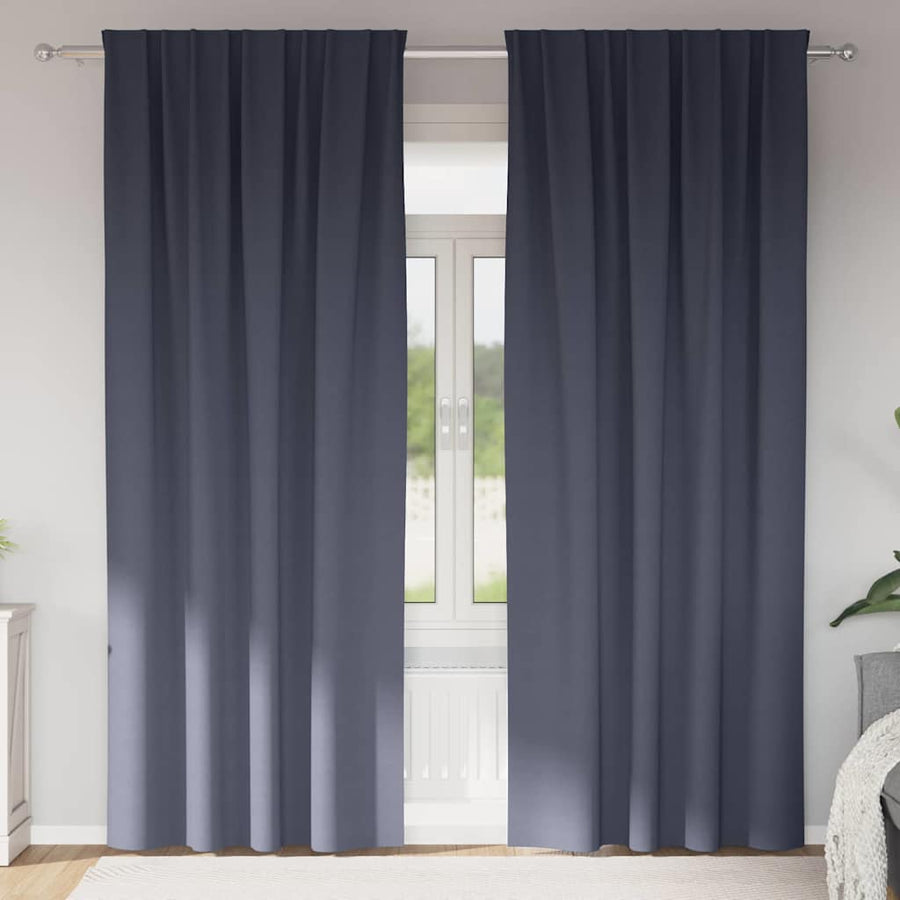 Gordijnen met gordijnen 2 pcs Antraciet Polyester