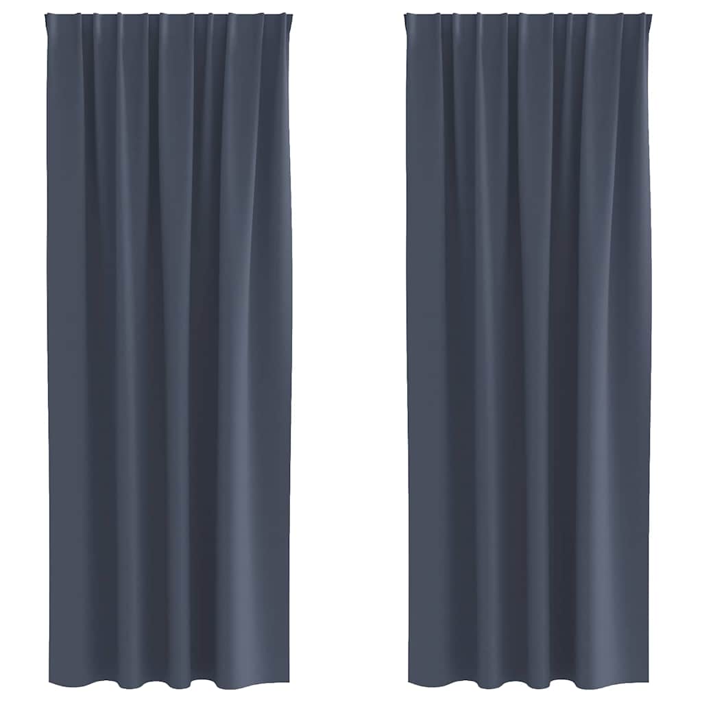 Gordijnen met gordijnen 2 pcs Antraciet Polyester