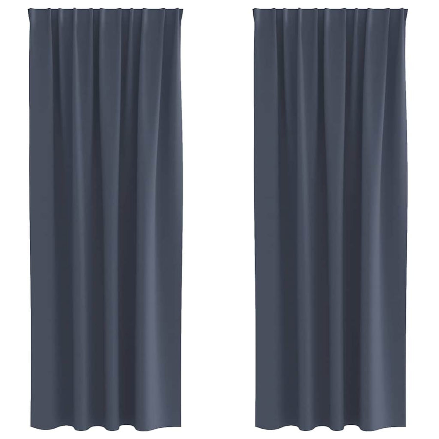 Gordijnen met gordijnen 2 pcs Antraciet Polyester