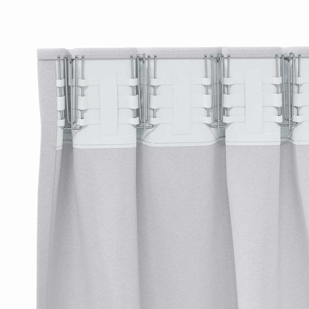 Gordijnen met gordijnen 2 pcs Lichtgrijs Polyester