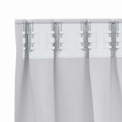 Gordijnen met gordijnen 2 pcs Lichtgrijs Polyester
