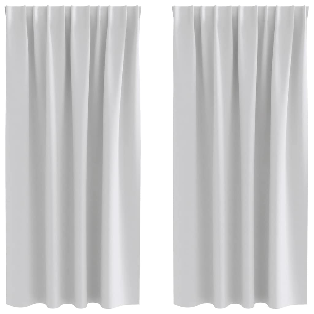 Gordijnen met gordijnen 2 pcs Lichtgrijs Polyester