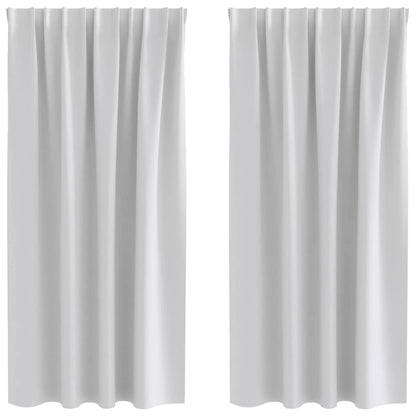 Gordijnen met gordijnen 2 pcs Lichtgrijs Polyester