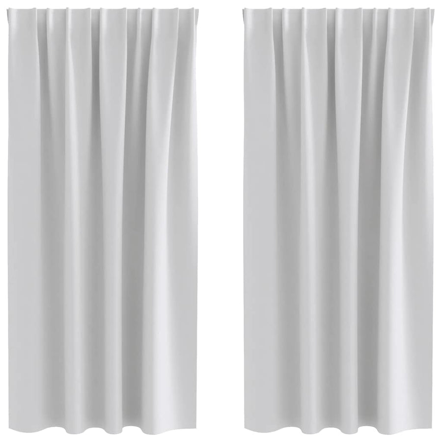 Gordijnen met gordijnen 2 pcs Lichtgrijs Polyester