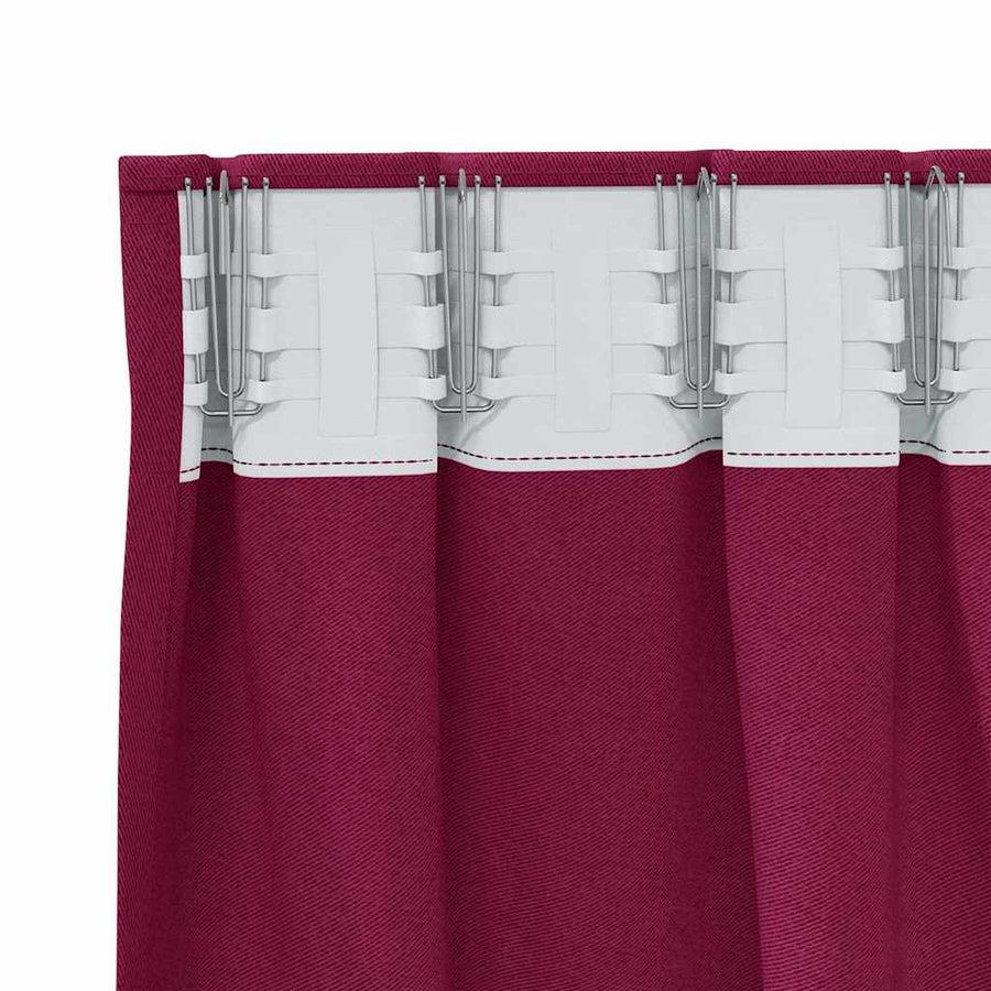 Zwart-out Gordijnen met Ringen 2 pcs Wijnrood 140 x 140 cm