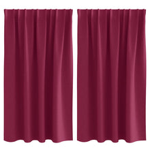 Zwart-out Gordijnen met Ringen 2 pcs Wijnrood 140 x 140 cm