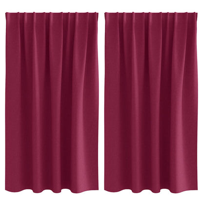 Zwart-out Gordijnen met Ringen 2 pcs Wijnrood 140 x 140 cm