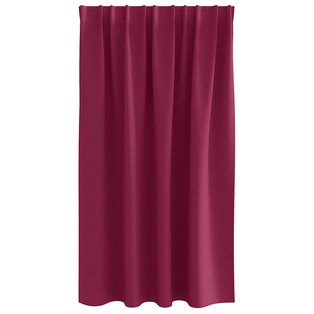 Zwart-out Gordijnen met Ringen 2 pcs Wijnrood 140 x 140 cm
