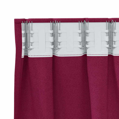 Gordijnen met gordijnen 2 pcs Wijnrood Polyester