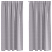 Gordijnen met gordijnen 2 pcs Metaalgrijs Polyester