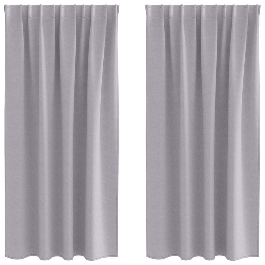 Gordijnen met gordijnen 2 pcs Metaalgrijs Polyester