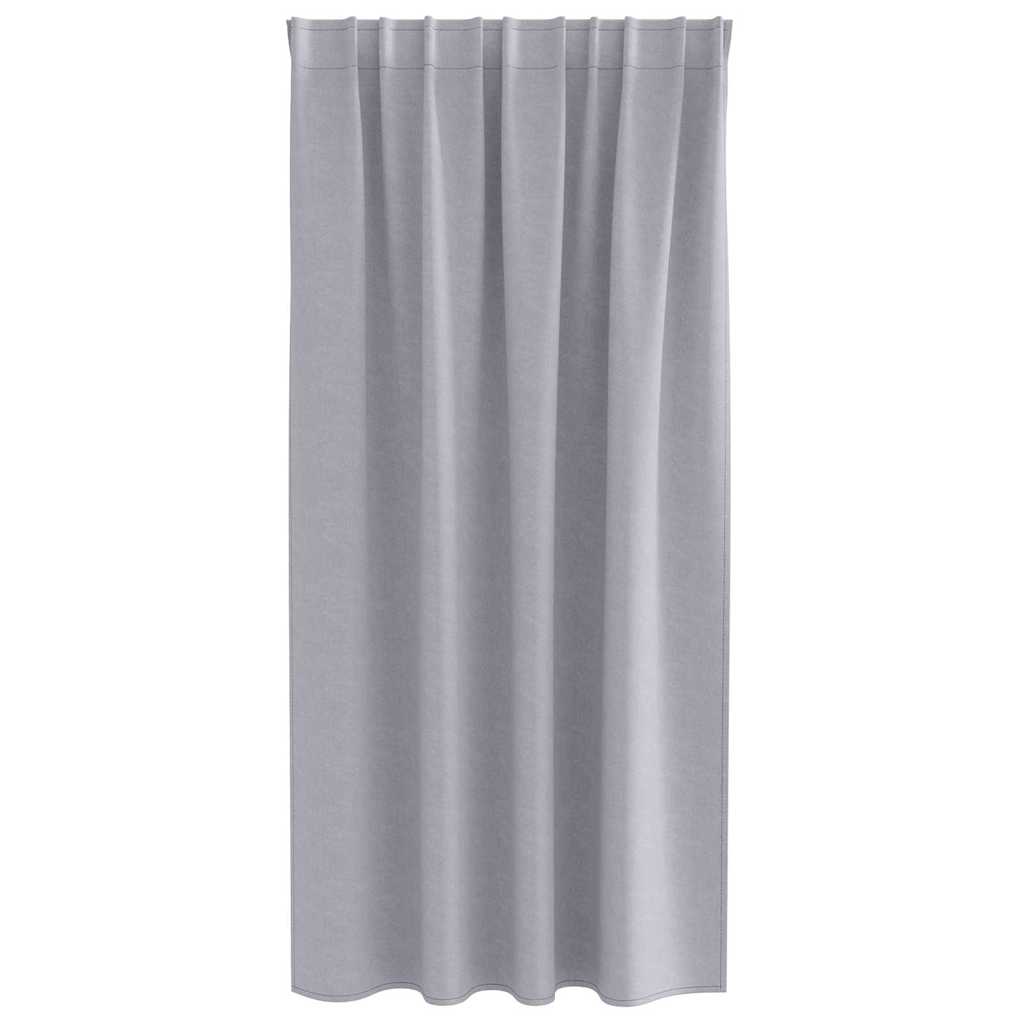 Gordijnen met gordijnen 2 pcs Metaalgrijs Polyester