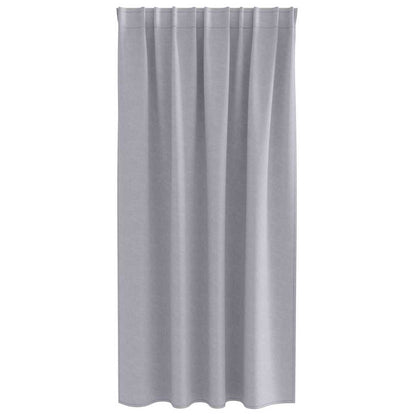 Gordijnen met gordijnen 2 pcs Metaalgrijs Polyester