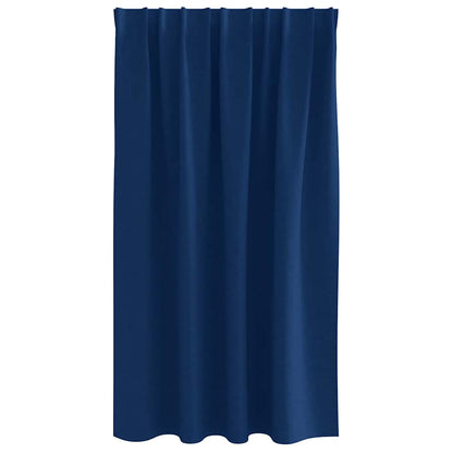 Zwart-Out Gordijnen Met Ringen Polyester Donkerblauw Kopband tape 140 cm