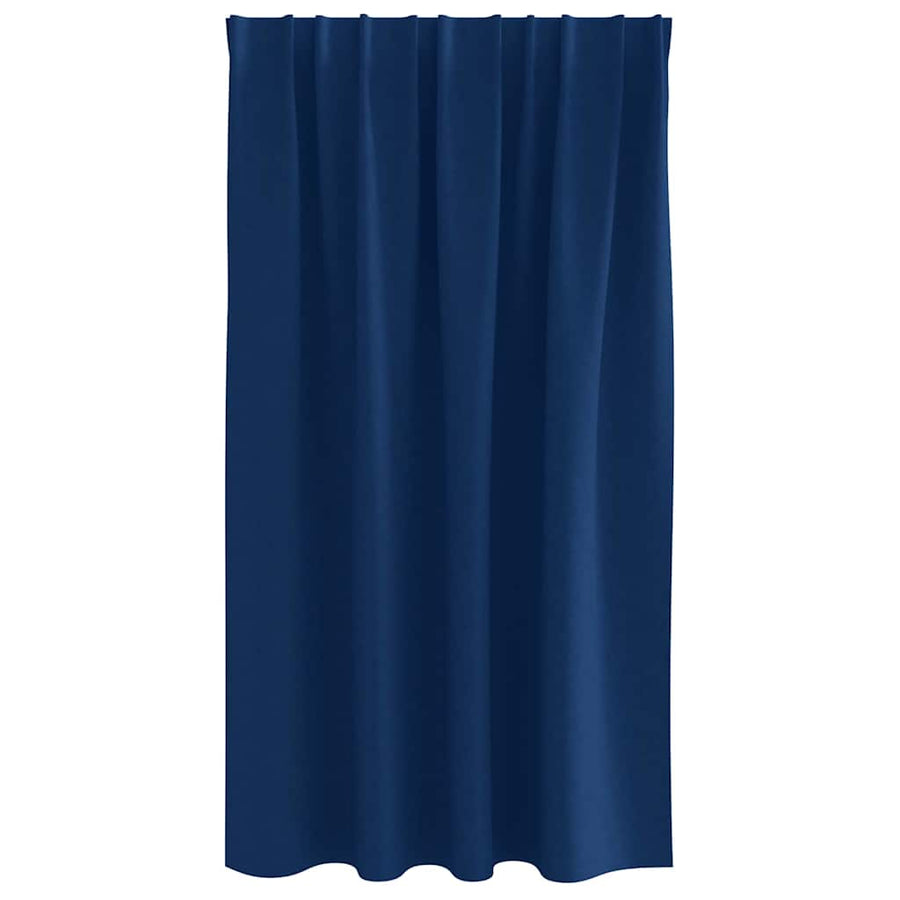 Zwart-Out Gordijnen Met Ringen Polyester Donkerblauw Kopband tape 140 cm