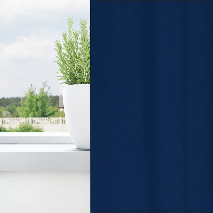 Zwart-Out Gordijnen Met Ringen 2 Pcs 175 X 140 Cm Donkerblauw Kopband tape 175 cm