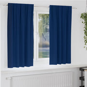 Blackout Curtains with Rings 2 pcs Dark Blue 175 x 140 cm