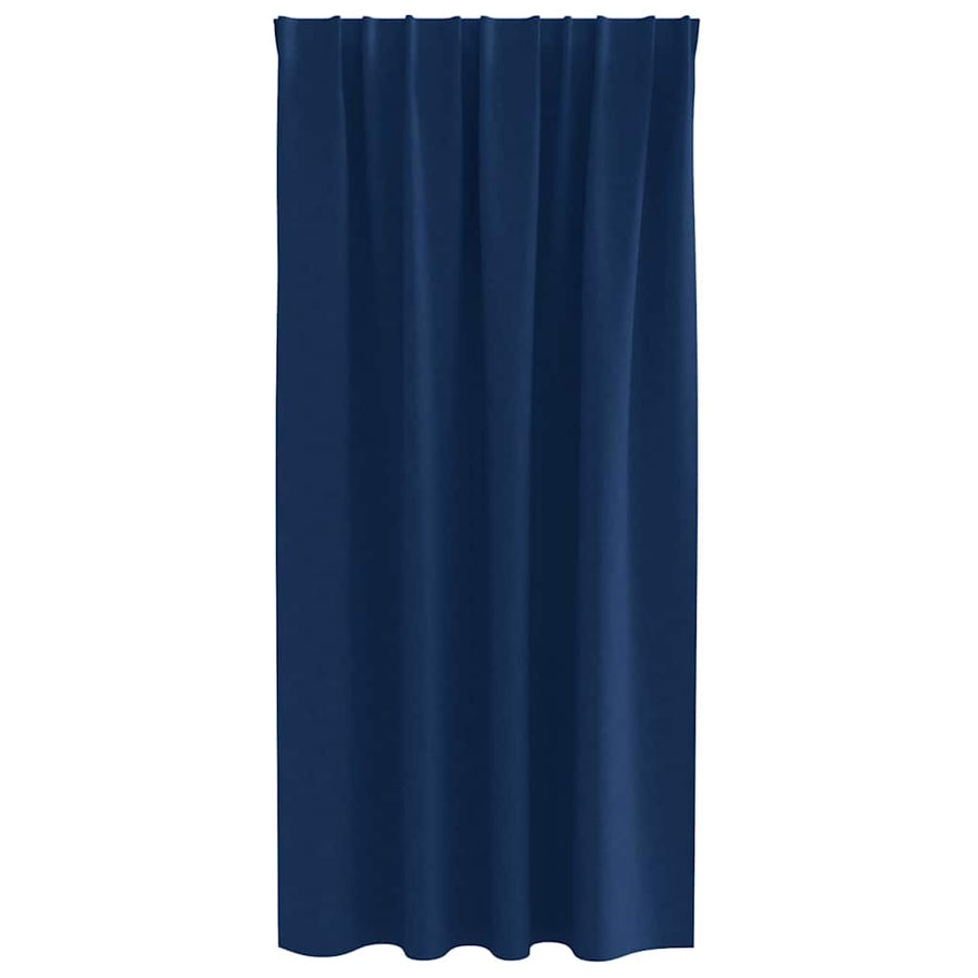 Zwart-Out Gordijnen Met Ringen 2 Pcs 175 X 140 Cm Donkerblauw Kopband tape 175 cm