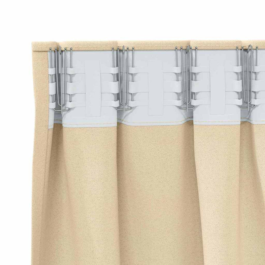 Zwart-Out Gordijnen Met Ringen 2 Pcs Crème 140 X 140 Cm Lichtbruin