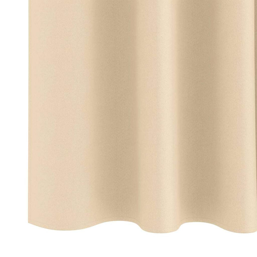Zwart-Out Gordijnen Met Ringen 2 Pcs Crème 140 X 140 Cm Lichtbruin