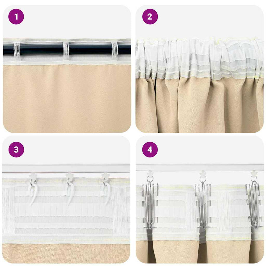 Zwart-Out Gordijnen Met Ringen 2 Pcs Crème 140 X 140 Cm Lichtbruin
