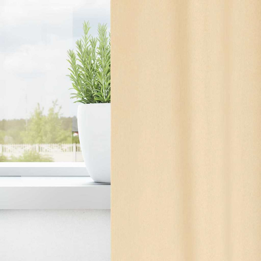 Zwart-Out Gordijnen Met Ringen 2 Pcs Crème 140 X 140 Cm Lichtbruin