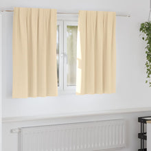 Zwart-Out Gordijnen Met Ringen 2 Pcs Crème 140 X 140 Cm Lichtbruin