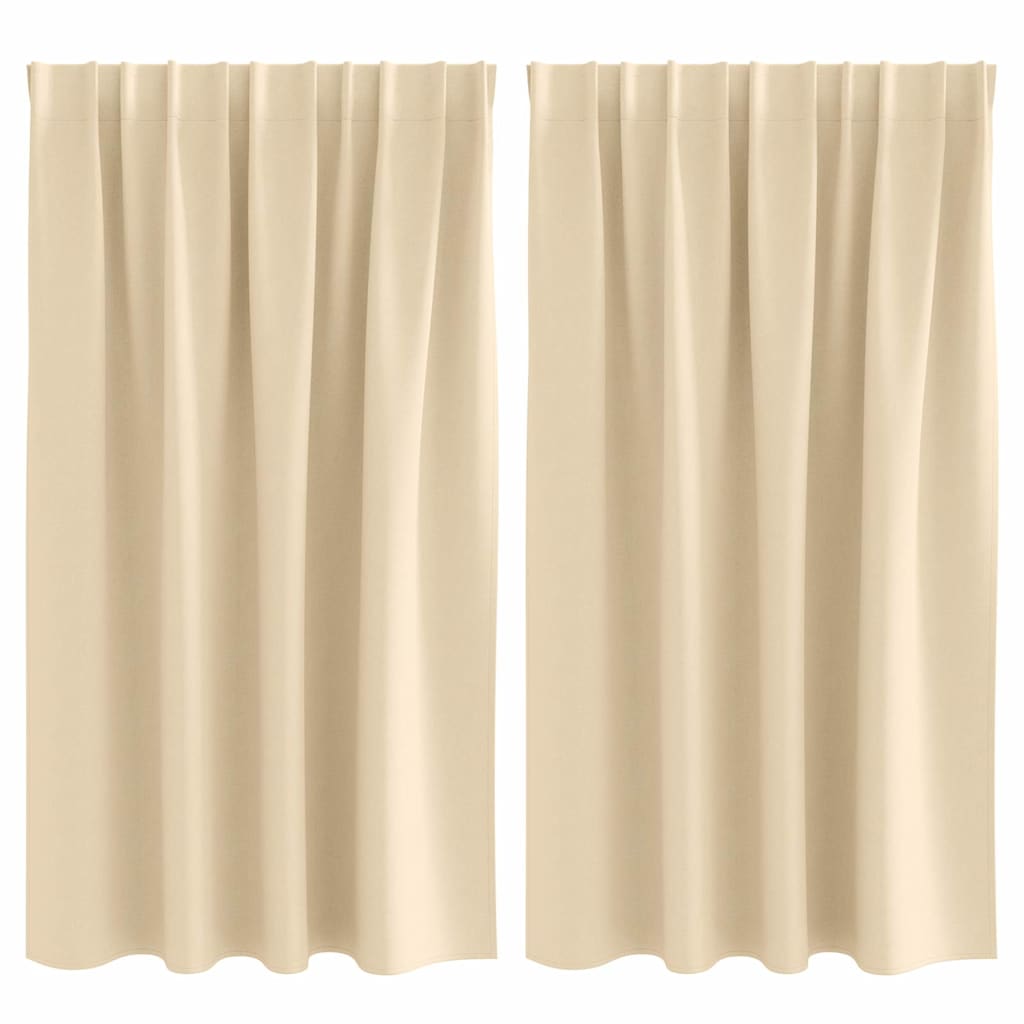 Zwart-Out Gordijnen Met Ringen 2 Pcs Crème 140 X 140 Cm Lichtbruin