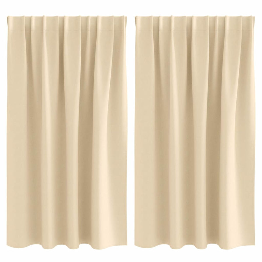 Zwart-Out Gordijnen Met Ringen 2 Pcs Crème 140 X 140 Cm Lichtbruin