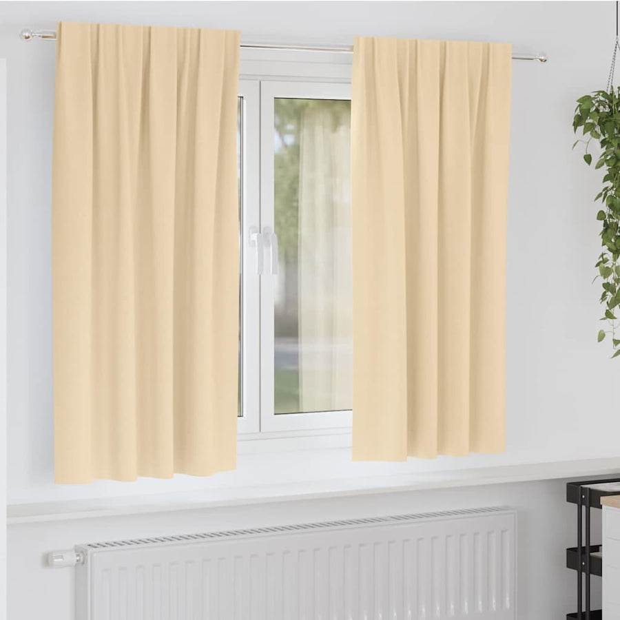 Gordijnen met gordijnen 2 pcs Crème Polyester