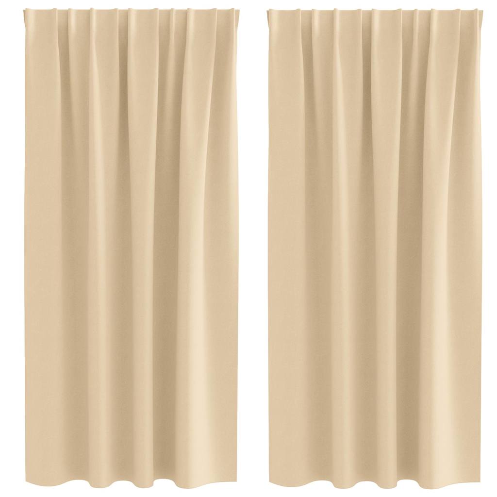 Gordijnen met gordijnen 2 pcs Crème Polyester