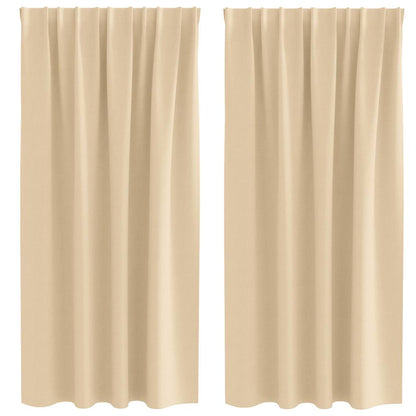 Gordijnen met gordijnen 2 pcs Crème Polyester