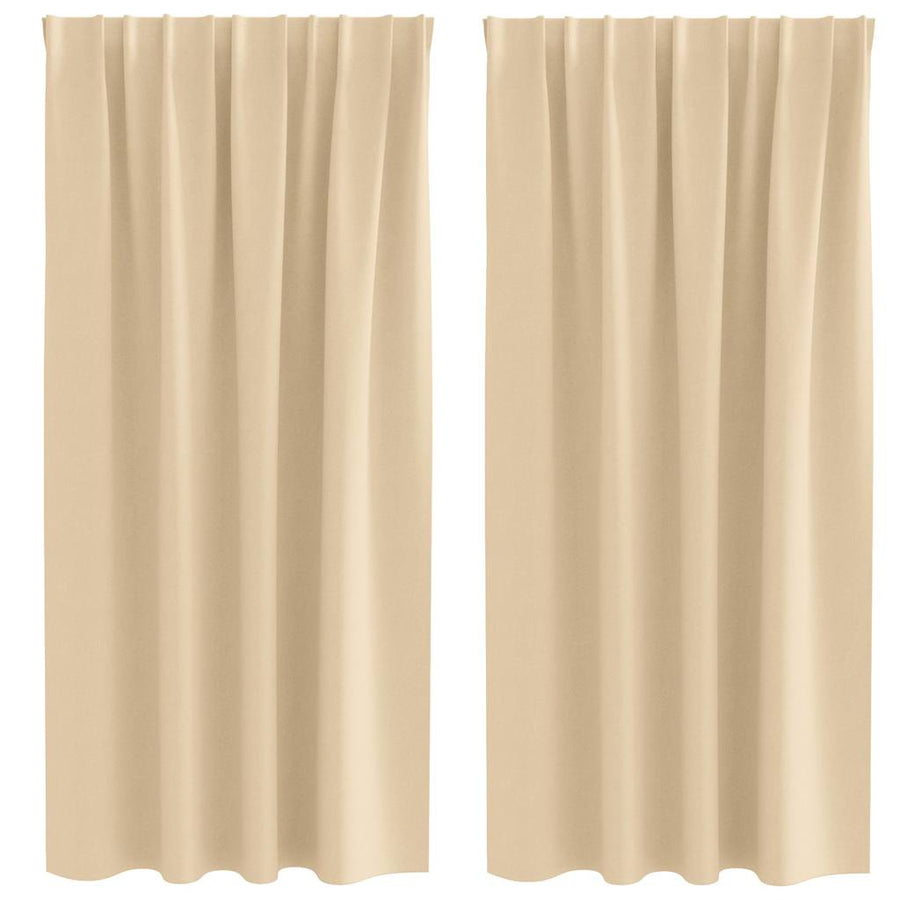 Gordijnen met gordijnen 2 pcs Crème Polyester