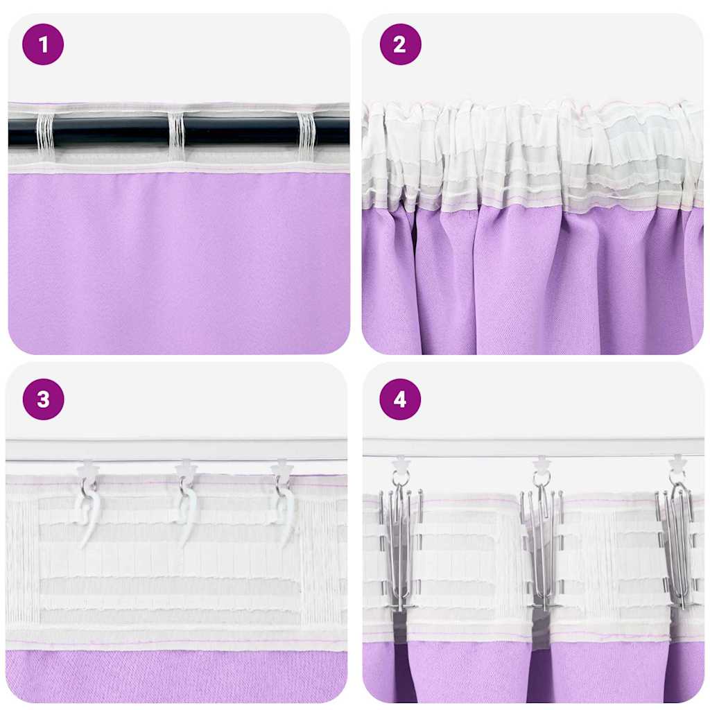Gordijnen met gordijnen 2 pcs Paars Polyester