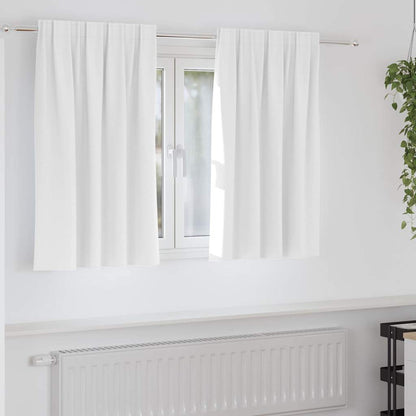 Zwart-Out Gordijnen Met Ringen 2 Pcs Helder Wit 140 X Zuiverwit Kopband tape 140 cm
