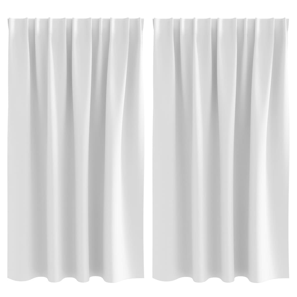 Zwart-Out Gordijnen Met Ringen 2 Pcs Helder Wit 140 X Zuiverwit Kopband tape 140 cm
