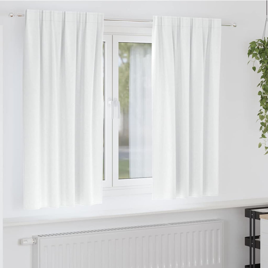 Gordijnen met gordijnen 2 pcs Helder wit Polyester