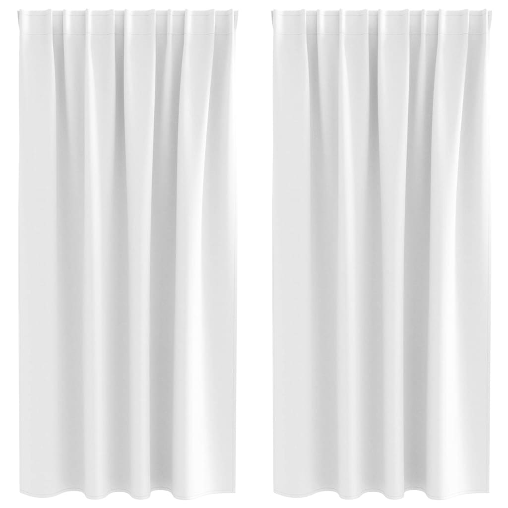 Gordijnen met gordijnen 2 pcs Helder wit Polyester