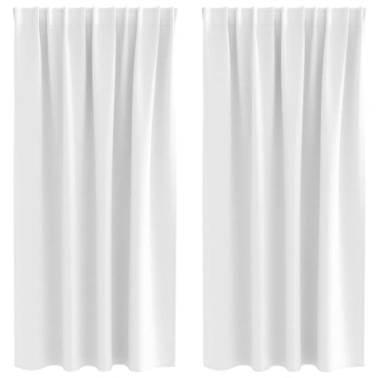 Gordijnen met gordijnen 2 pcs Helder wit Polyester