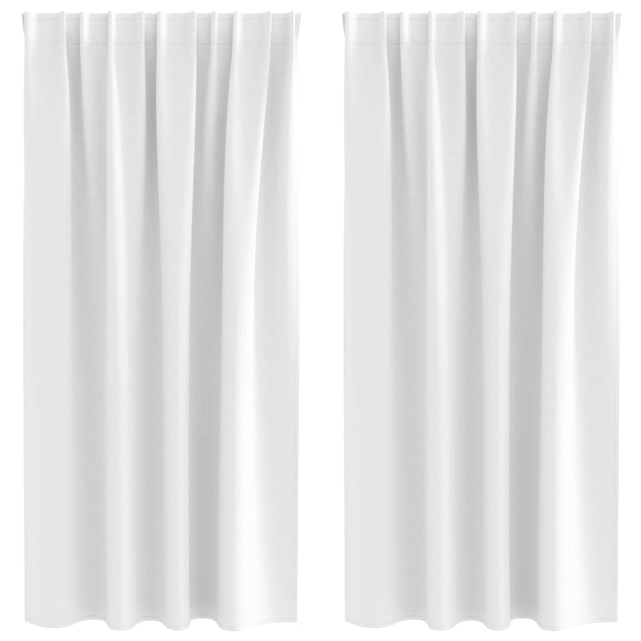 Gordijnen met gordijnen 2 pcs Helder wit Polyester